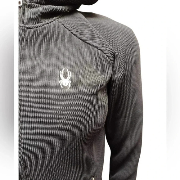 Spyder Full Zip Hoodie Mid Weight  Black Sweater Size XL - Picture 4 of 15